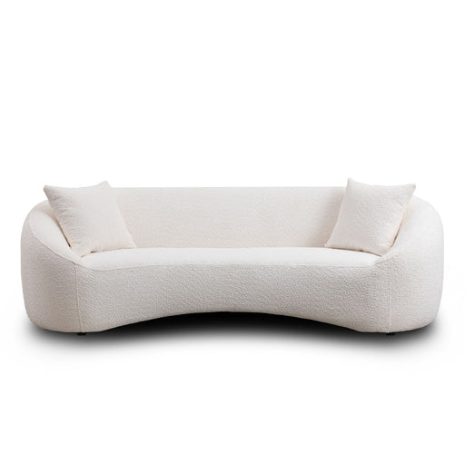 Curved 3 Seater Sofa For Living Room - White Home Essentials