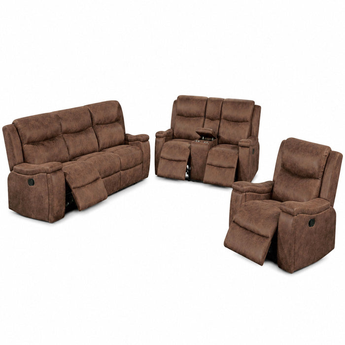Modern Manual Motion Living Room Set & Hidden Cup Holders Home Essentials