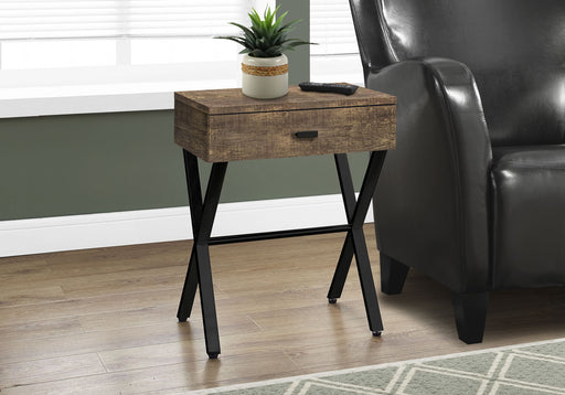 Accent Side X Table, Storage Drawer, Contemporary & Modern 8th Street