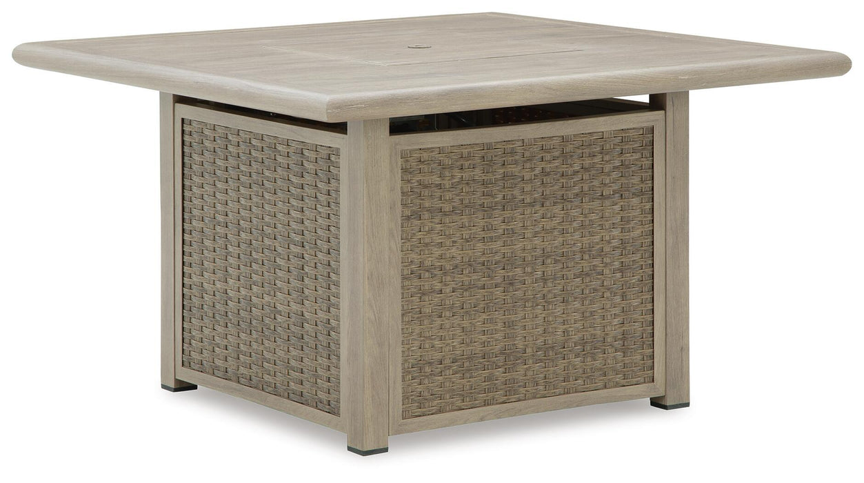 Cliff Trails - Square Fire Pit Table - Beige Signature Design by Ashley®