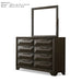 Dresser With Mirror Beveled Bracket Feet Handles 8 Drawers - Espresso Home Essentials