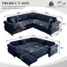 L-Shaped Sofa Couch With Pull-Out Bed Home Essentials