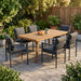 7 Piece Outdoor Patio Dining Set With Table & Chairs With Cushions - Brown / Gray Noble House