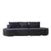 V - Shaped Modular Sofa Set & 3 Pillows And 2 Curved Ottomans For Living Rooms - Black Home Essentials