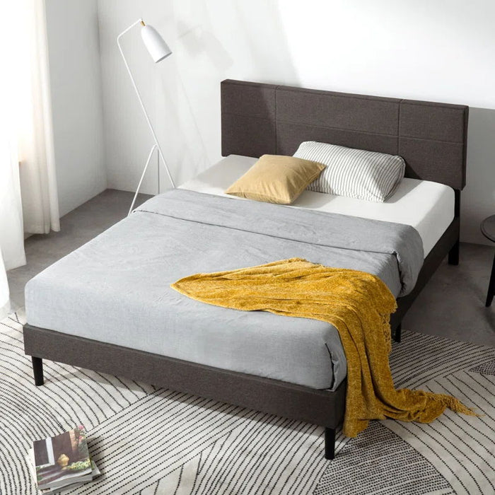 Denna - Full Upholstered Slat Bed - Dark Gray