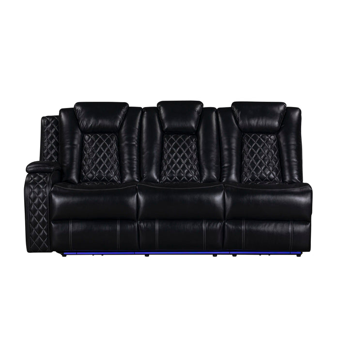 Orion II - LAF Sofa With Dual Recliner - Black