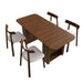 Dining Set With 4 Chairs, Table With Drawers & Open Shelf - Walnut Home Essentials