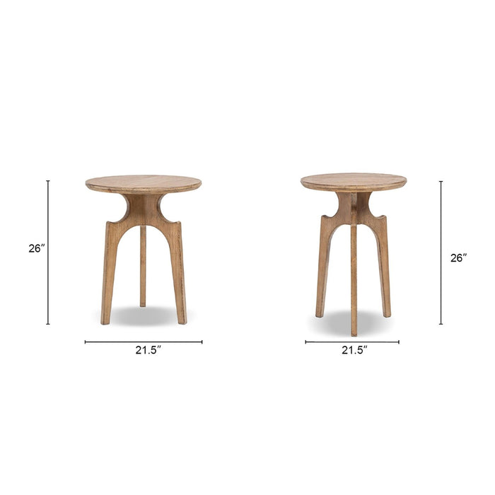 Carmel - Round Side Table - Antique Brown Jennifer Taylor Home
