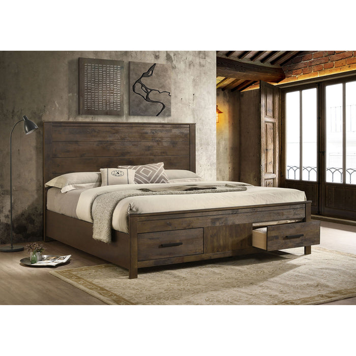 Greely - Eastern King Storage Bed - Brown Furniture Max