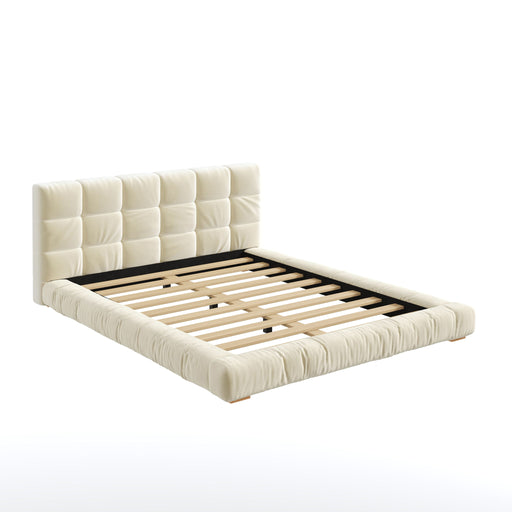 Upholstered Platform Bed Frame With Tufted Headboard Dreamland