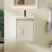 16" Floating Bathroom Vanity Combo, Wall Mounted Cabinet With Sink & Soft Close Doors For Small Bathrooms - Khaki Home Essentials