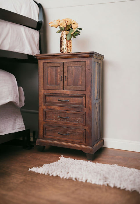 Solid Three Drawer Chest - Brown