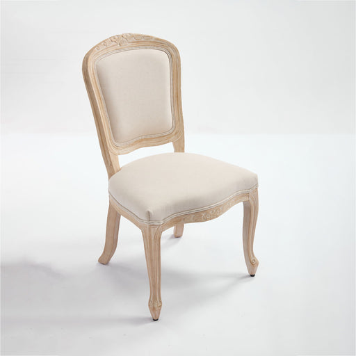 Dining Chairs Upholstered With Fan Shaped Back (Set of 2) - Beige Home Essentials