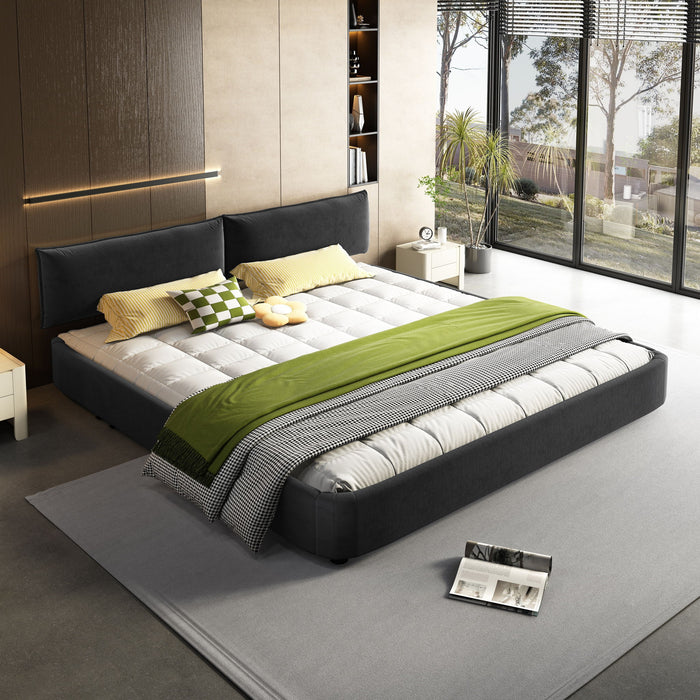 Cloud Bed Frame With Oversized Padded Movable Headboard Home Essentials