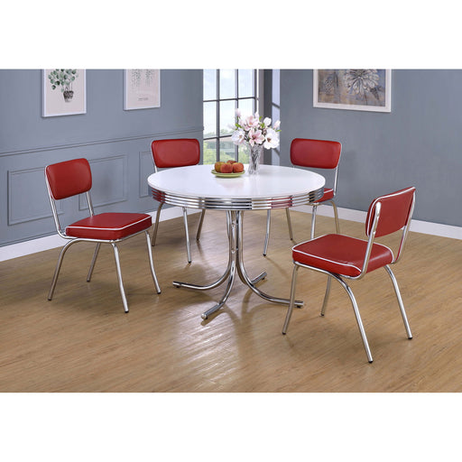 Parlisse - 5 Piece Round Dining Sets And Chairs - White Furniture Max