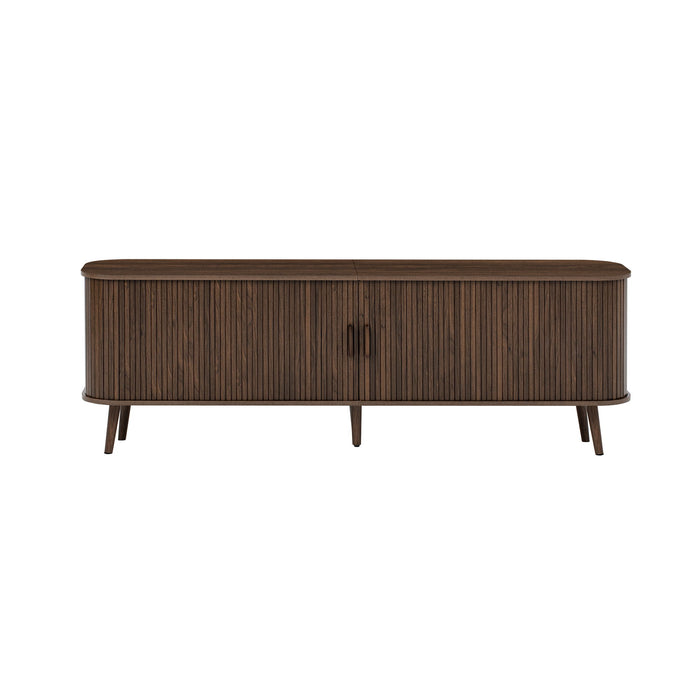 70" TV Stand, Media Center With Ample Storage - Dark Brown Hearth and Haven