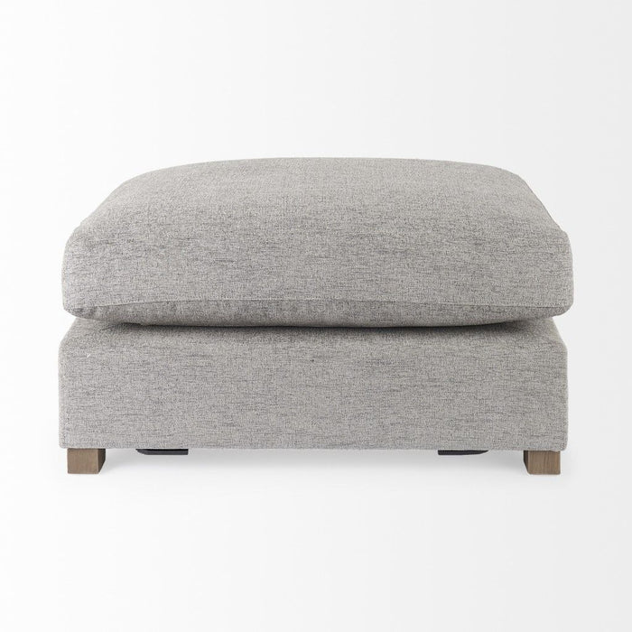 Polyester Cocktail Ottoman - Gray / Brown