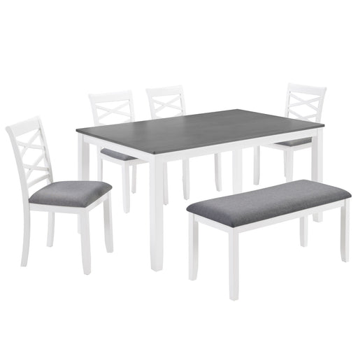 Elegant 6 Piece Dining Table Set With 4 Chairs And Bench Home Essentials