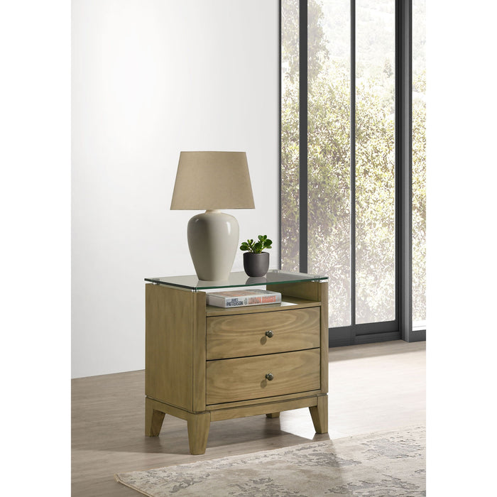 Menlo - 2 Drawer Nightstand - Pine Wood Furniture Max