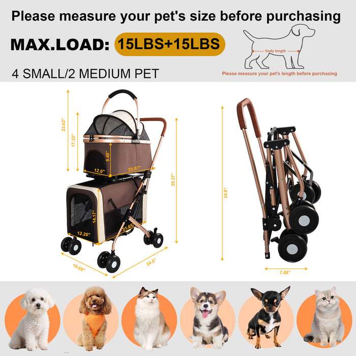Double Pet Stroller For Dogs And Cats Daily Nest