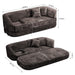 3 Seater Sofa With Built In Pet Bed Nook, Curved Design And 2 Throw Pillows Home Essentials