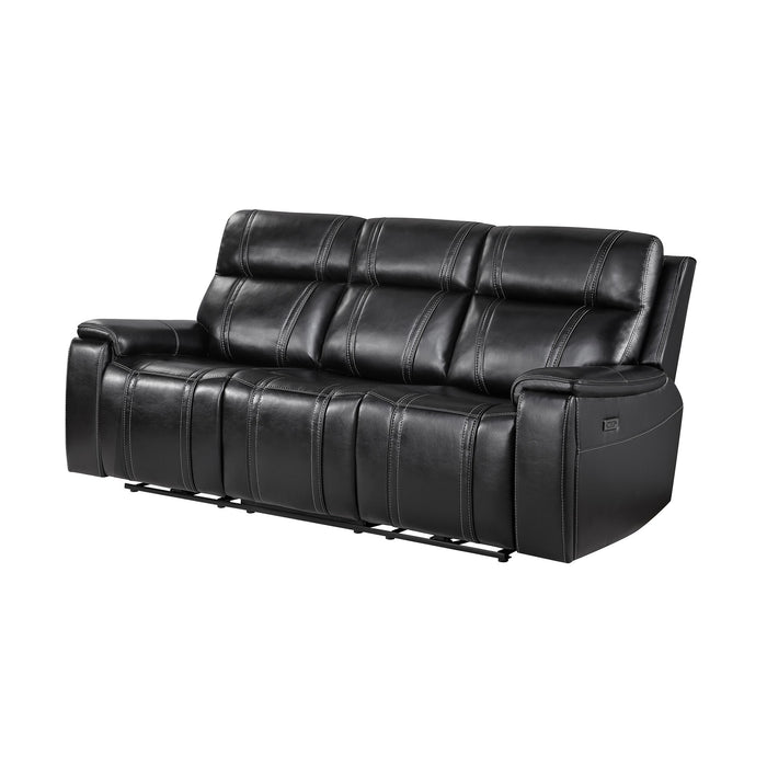 Gary - Power Reclining Sofa With Pillow Top Arms, Hidden Cup Holders - Black Global Furniture USA