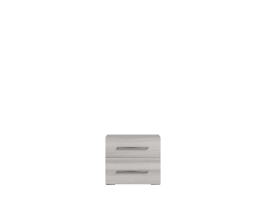 Mia - Nightstand With Handles - White / Gray / Silver Status Italy