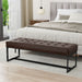 Penelope - Ottoman Bench With Genuine Leather Upholstery - Brown Simpli-Home