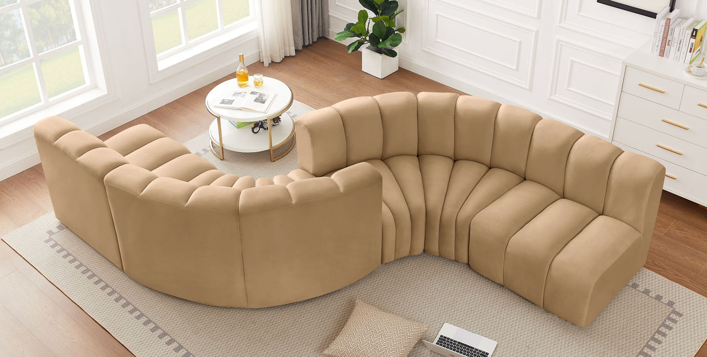 Arc - Velvet 6 Piece Modular Sofa Meridian Furniture