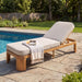 Outdoor Chaise Lounge With Cushion, 5 Position Adjustable Backrest Noble House