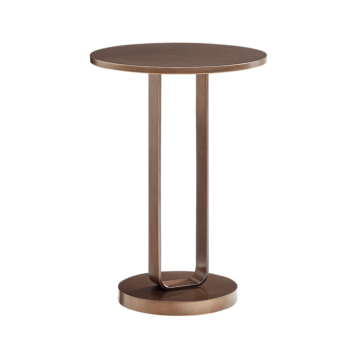 Tareel - Round Accent Table With Open Oval Pedestal - Antique Bronze