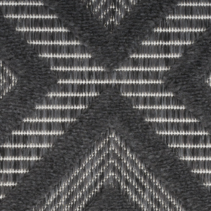 8' X 10' Geometric Flatweave Area Rug - Black