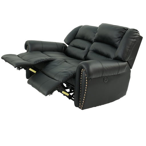 Plush Relax Power Reclining Loveseat 2 Seat Couch With USB Charging Armrest Cushion Living Room Furniture - Black Home Essentials