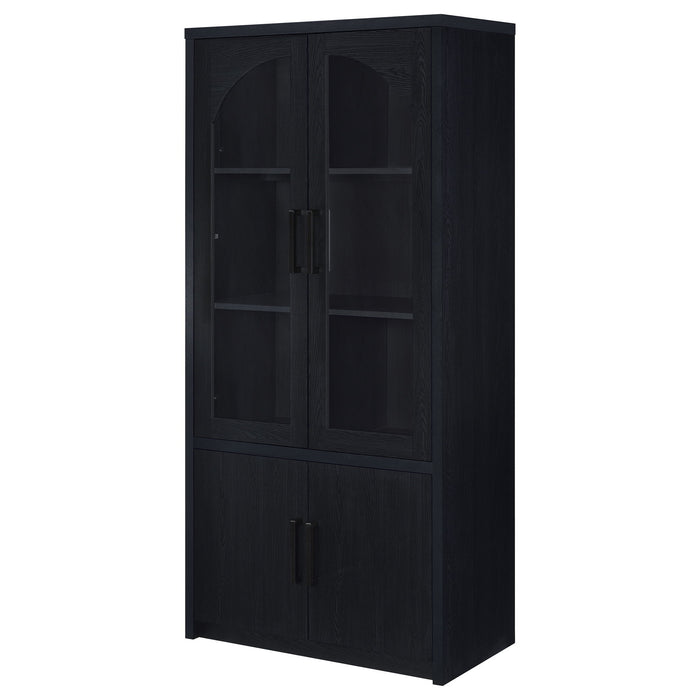 Shayne - 4 Door Display Cabinet With LED Lighting - Black Furniture Max