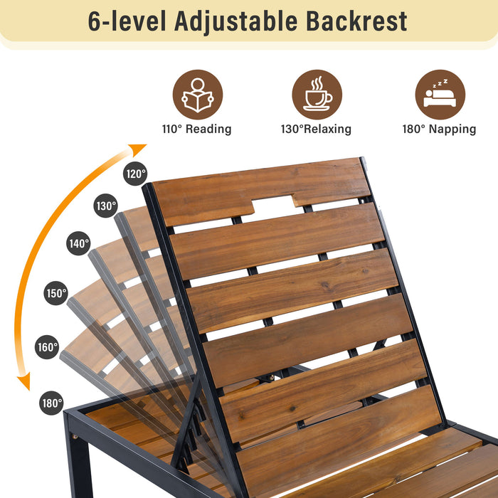 Outdoor Chaise With Adjustable Backrest Hearth and Haven