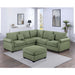 L - Sectional Sofa Set With Corner Wedge And Ottoman, 4 Piece Living Room Furniture - Sage Home Essentials