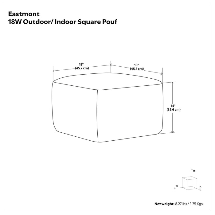 Eastmont - Outdoor / Indoor Pouf - Cream Simpli-Home