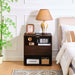 Nightstand With USB Ports & Outlet Hole, End Table With Drawer Home Essentials