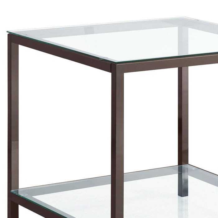 Weston - 1 Shelf Side End Table - Nickel Furniture Max