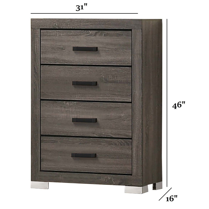 1 Piece Chest Bar Handle Bedroom Furniture With Texture And Clean Lines - Gray Home Essentials