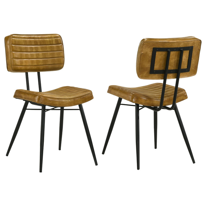 Tufted Side Chairs Upholstery And Tapered Legs (Set of 2) - Camel Furniture Max