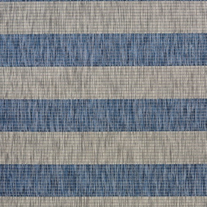 2' X 3' Striped Indoor / Outdoor Area Rug - Blue / Gray