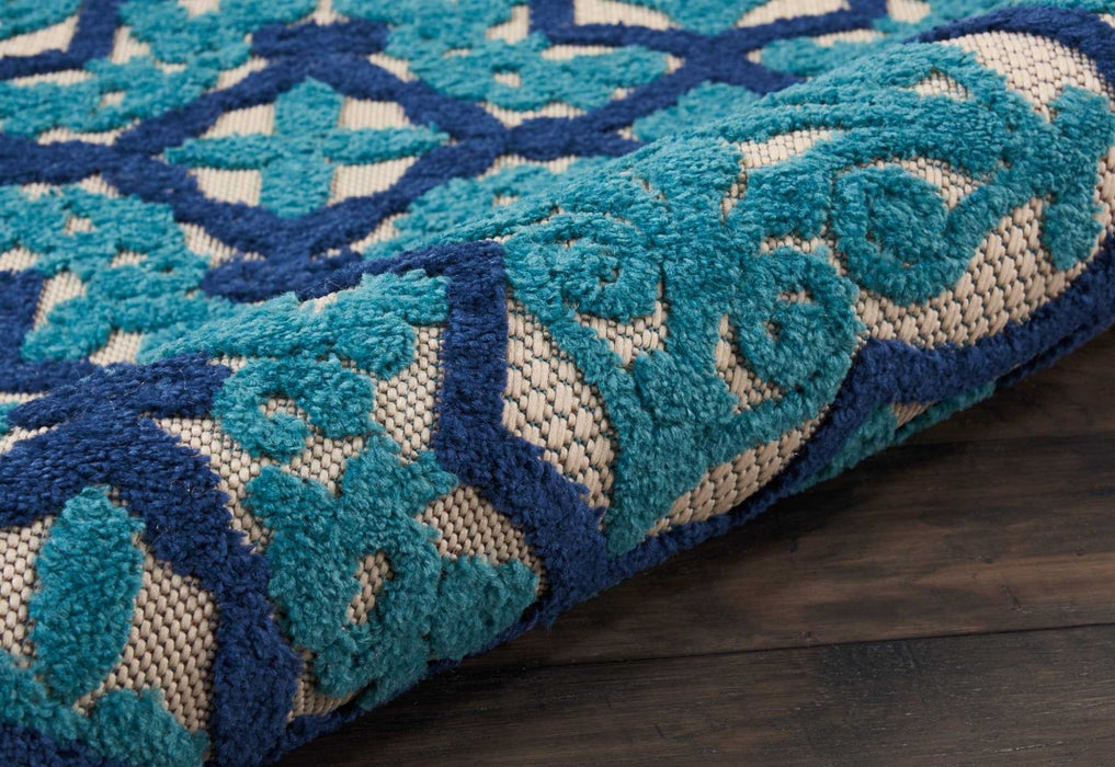 3' X 4' Moroccan Indoor Outdoor Area Rug - Blue