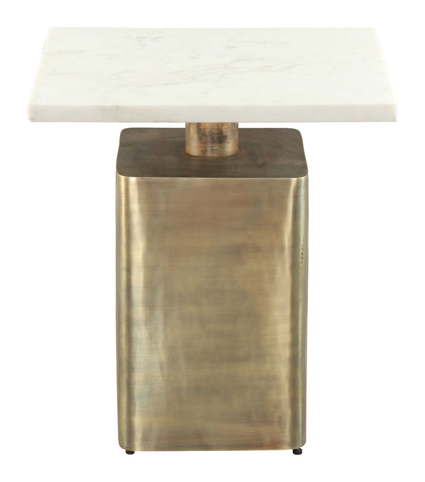 Nyra - Side Table - White / Brass Zuo Modern