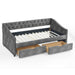 Upholstered Tufted Daybed With 2 Drawers, Waved Arms Home Essentials
