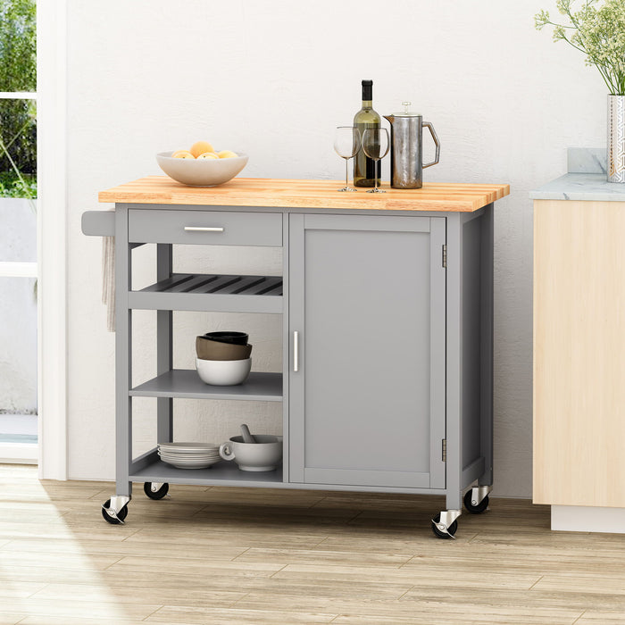 Contemporary Design Kitchen Cart With Wheels