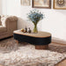 Elliptical Living Room Coffee Table With Hidden Storage And Removable Tabletop Home Essentials