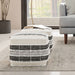 Barley - Square Pouf - White / Beige / Black Simpli-Home