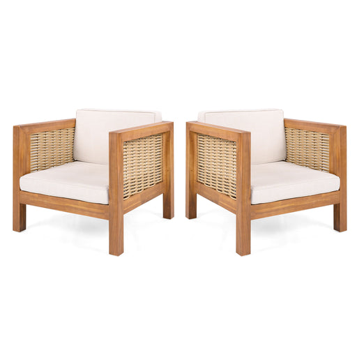 Outdoor Club Chair With Wicker Armrest Noble House