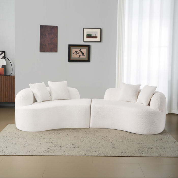 Curved 4 Seater Full Compression Sponge Sofa Home Essentials